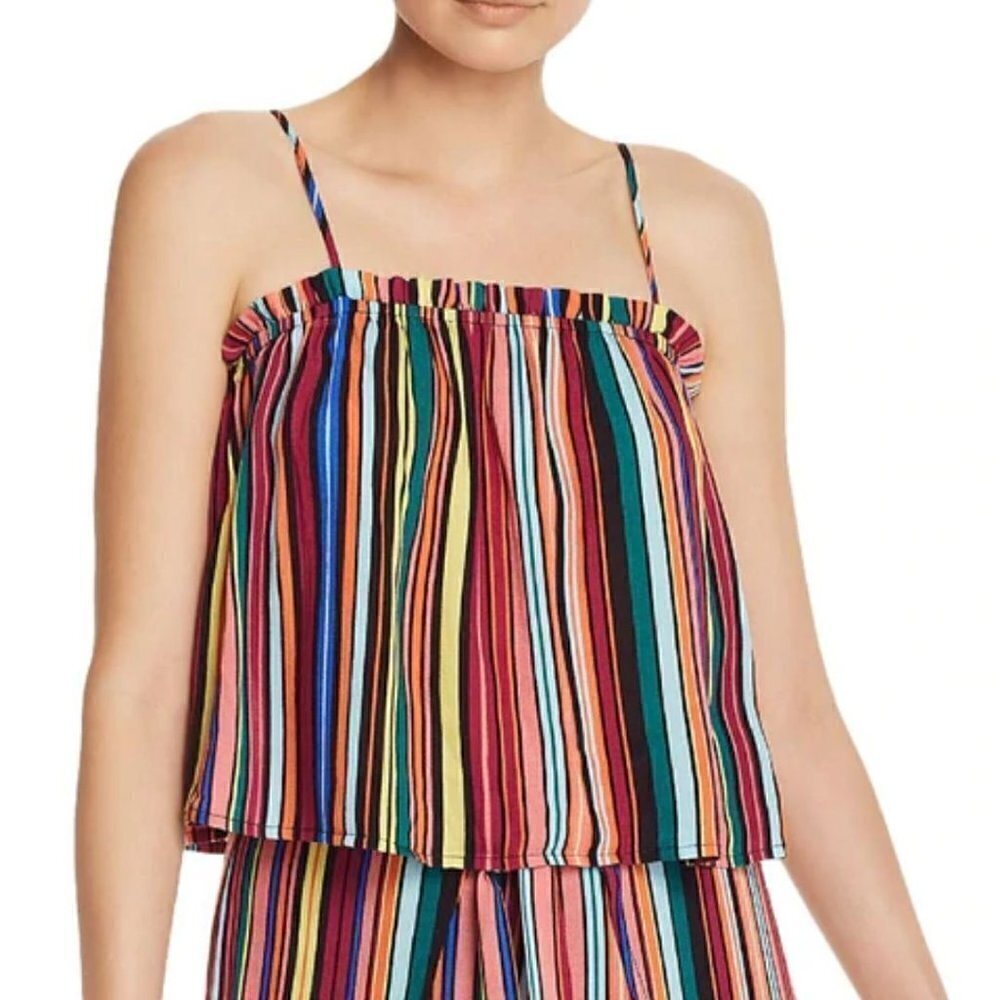 NWT AQUA Bloomingdale's Multicolor Striped Crop Tank top XS